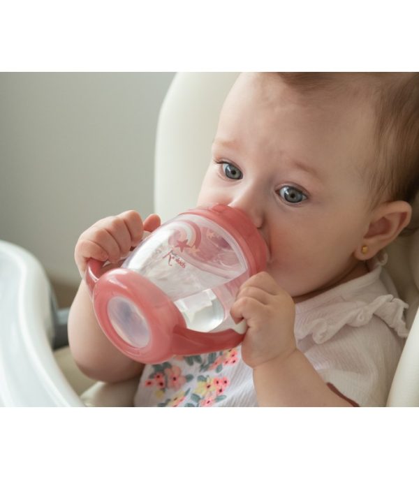 Taza de aprendizaje 270 ml brilla en la oscuridad rosa