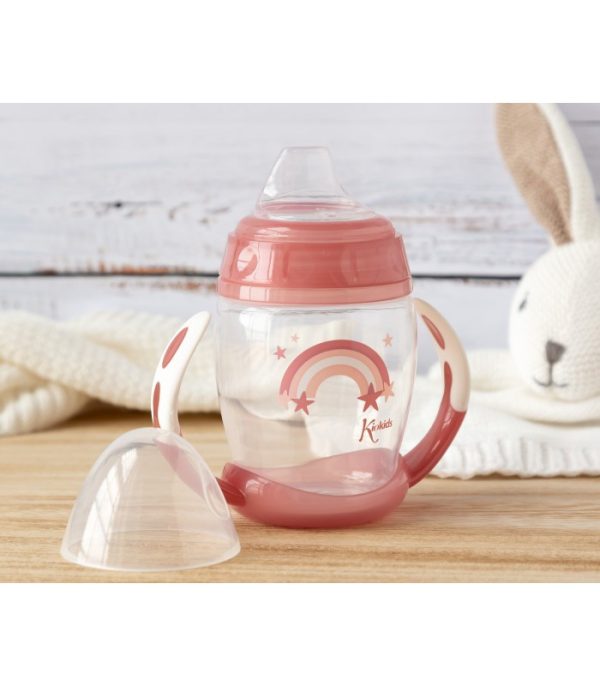 Taza de aprendizaje 270 ml brilla en la oscuridad rosa