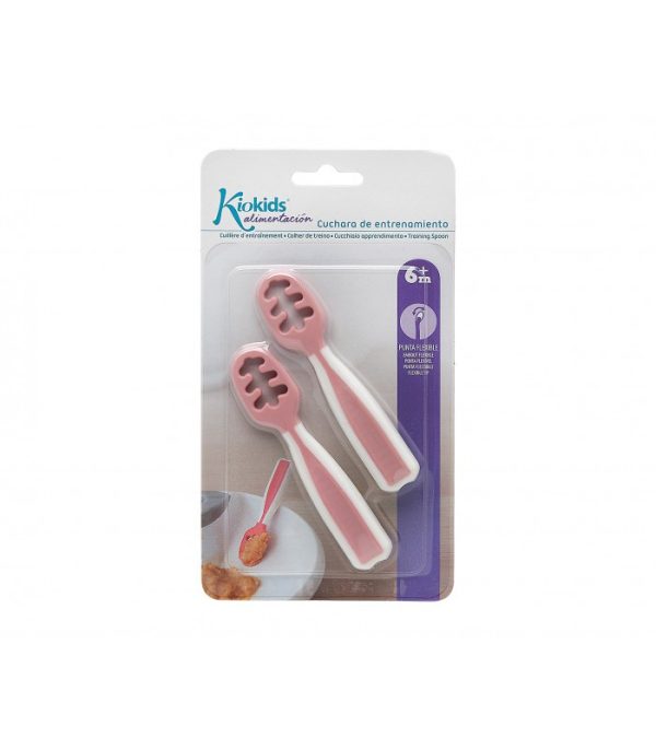 Pack de 2 cucharas de aprendizaje rosa