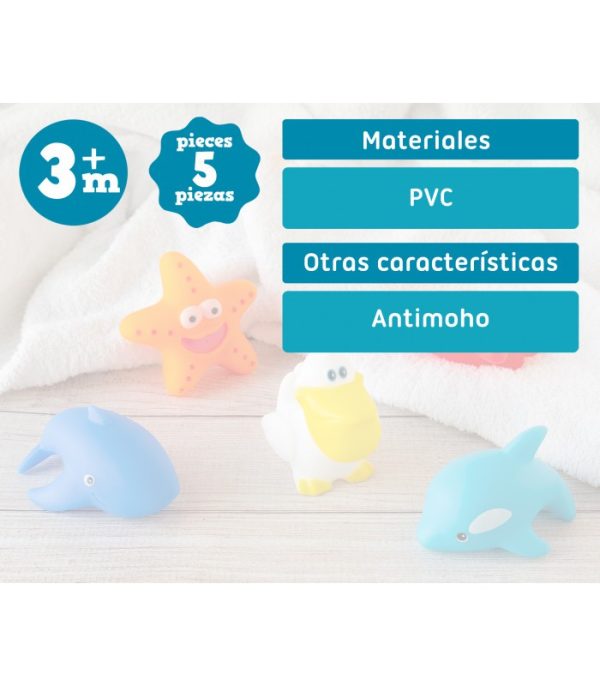 Set de 5 animalitos antimoho para el baño