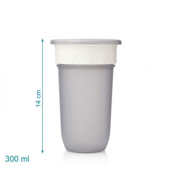 Vaso antiderrame 360° con tapa Step gris 300ml