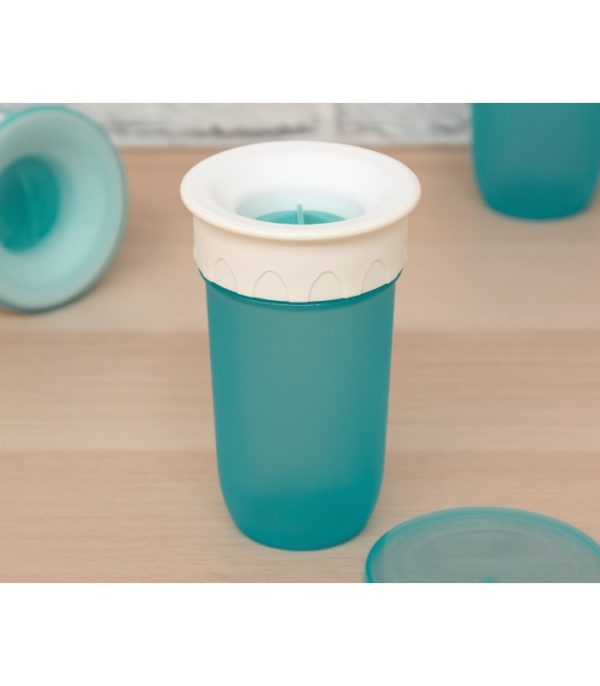 Vaso antiderrame 360° con tapa Step azul 300ml