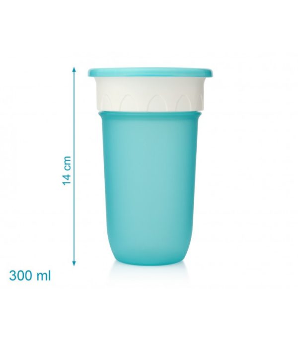 Vaso antiderrame 360° con tapa Step azul 300ml