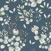 Papel pintado azul trébol