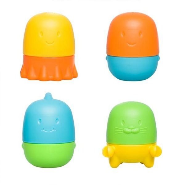 Set de 4 juguetes de baño desmontables y lavables Ubbi