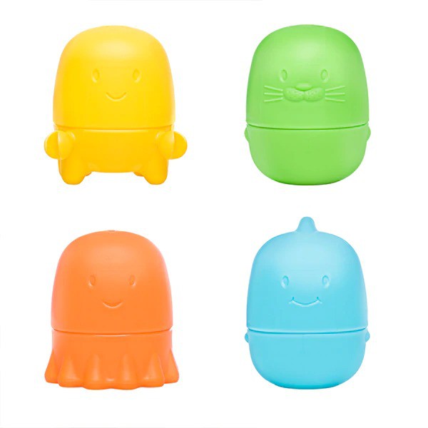 Set de 4 juguetes de baño desmontables y lavables Ubbi