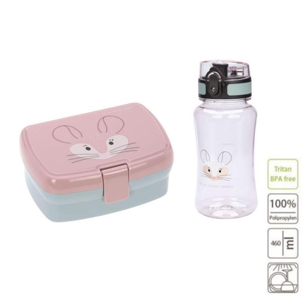 Pack almuerzo botella y fiambrera chinchilla Lassig