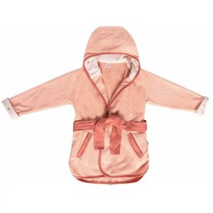 Albornoz de baño rosa claro Luma