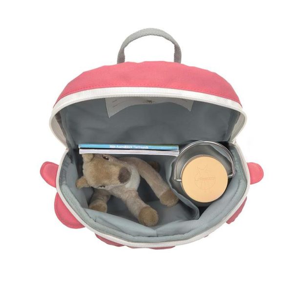 Mochila personalizable para guardería animales dino rosa Lassig