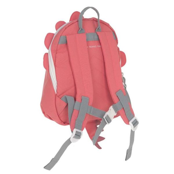 Mochila personalizable para guardería animales dino rosa Lassig