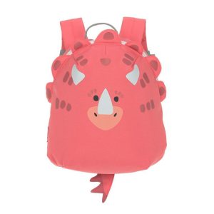 Mochila personalizable para guardería animales dino rosa Lassig