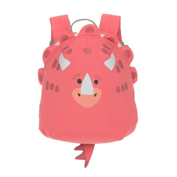 Mochila personalizable para guardería animales dino rosa Lassig