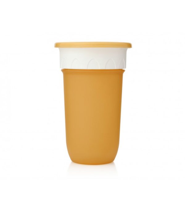 Vaso antiderrame 360° con tapa Step mostaza 300ml