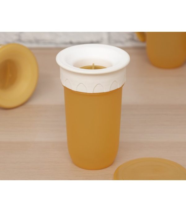 Vaso antiderrame 360° con tapa Step mostaza 300ml