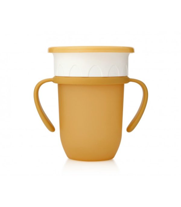 Taza antiderrame 360° con tapa Step mostaza 210 ml