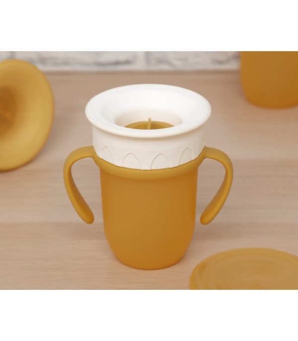 Taza antiderrame 360° con tapa Step mostaza 210 ml