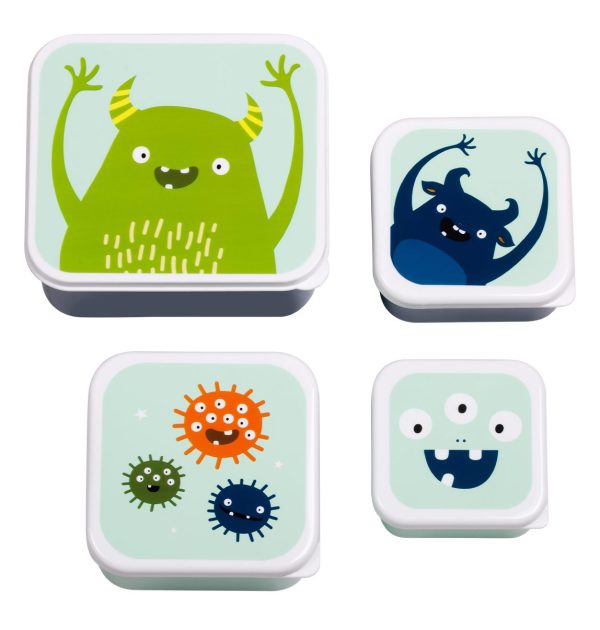 Pack de 4 tuppers Monstruo A Little Lovely Company