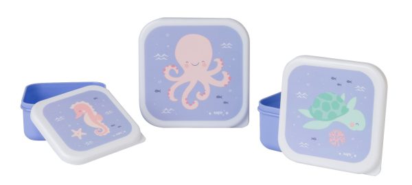 Set de 3 cajitas de almuerzo ocean life Saro