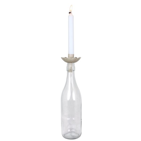 Portavelas para botella Ingrid beige