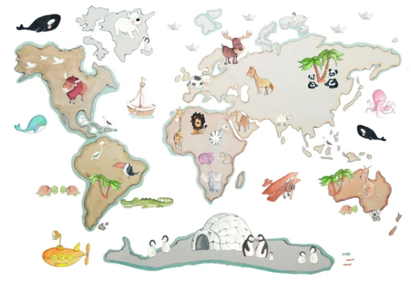 Vinilo decorativo Mapa Mundi XL