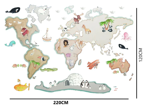 Vinilo decorativo Mapa Mundi XL