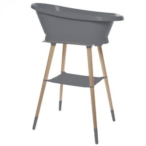 Set de bañera Dark grey con asiento y desagüe Sense LED Bebé-Jou