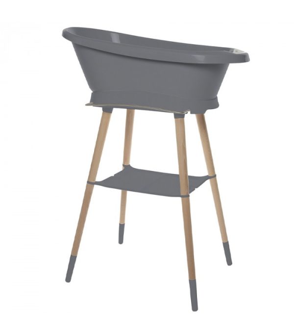 Set de bañera Dark grey con asiento y desagüe Sense LED Bebé-Jou