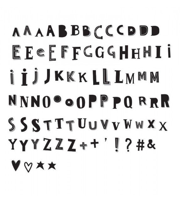 Set de letras para lightbox funky black A Little Lovely Company