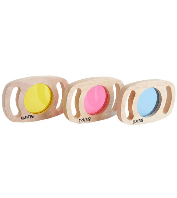 Set de 3 paneles de madera de colores translúcidos