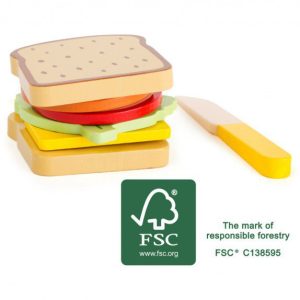 Sándwich de madera para jugar a las cocinitas