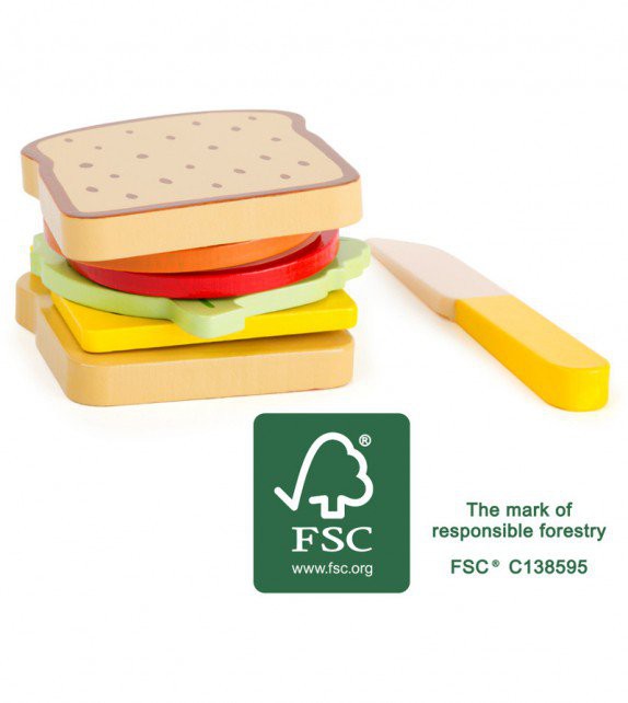 Sándwich de madera para jugar a las cocinitas