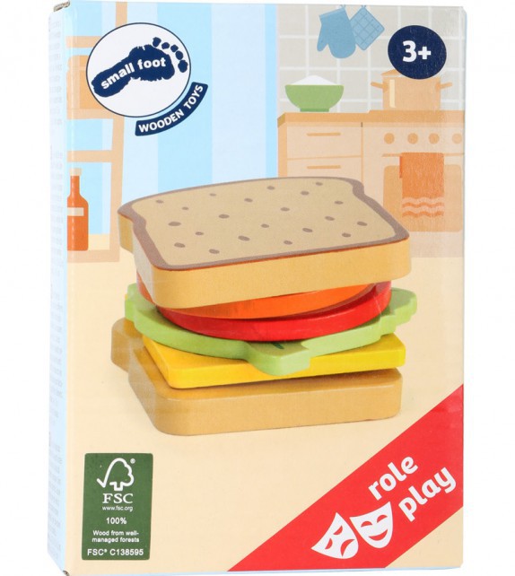 Sándwich de madera para jugar a las cocinitas
