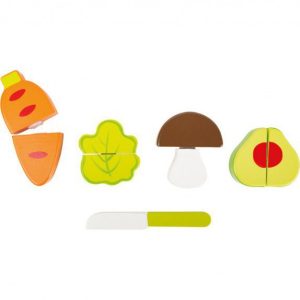 Set de verduras de madera para cortar