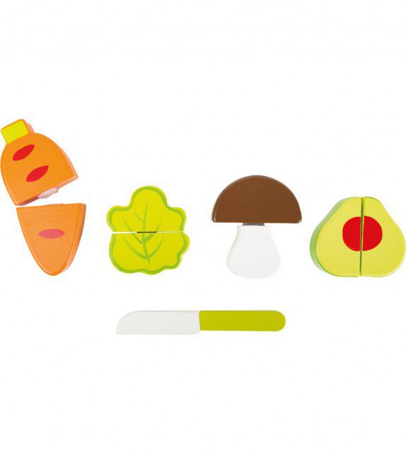 Set de verduras de madera para cortar