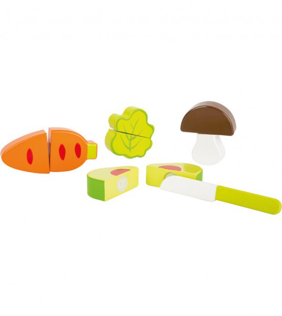 Set de verduras de madera para cortar