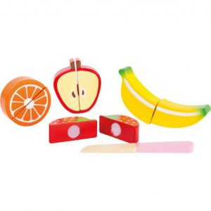 Set de frutas de madera para cortar
