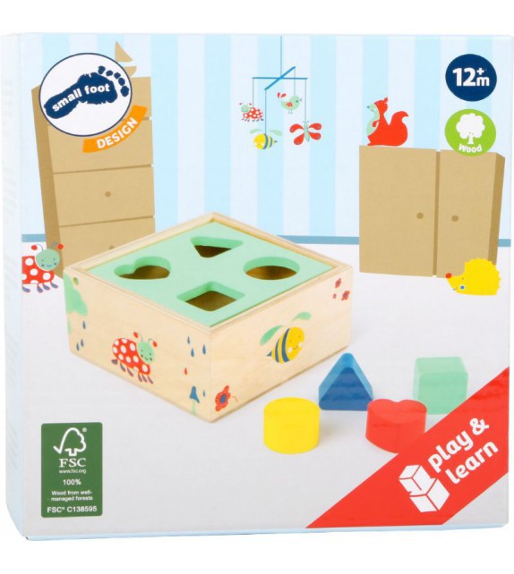 Cubo para encajar formas de madera