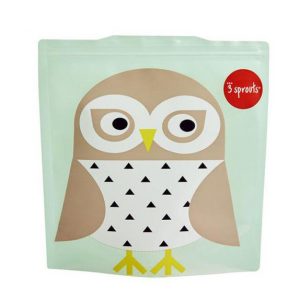 Pack de 2 bolsas reutilizables para bocadillos búho 3Sprouts