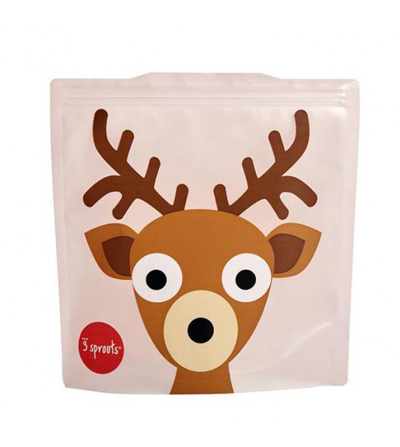 Pack de 2 bolsas reutilizables para bocadillos búho 3Sprouts
