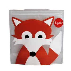 Pack de 2 bolsas reutilizables para bocadillos búho 3Sprouts