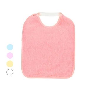 Babero impermeable de rizo con cuello canalé