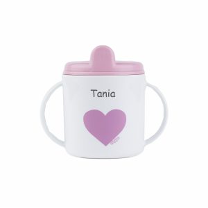 Taza personalizada corazón rosa
