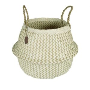 Cesta - capazo de fibra natural zig zag