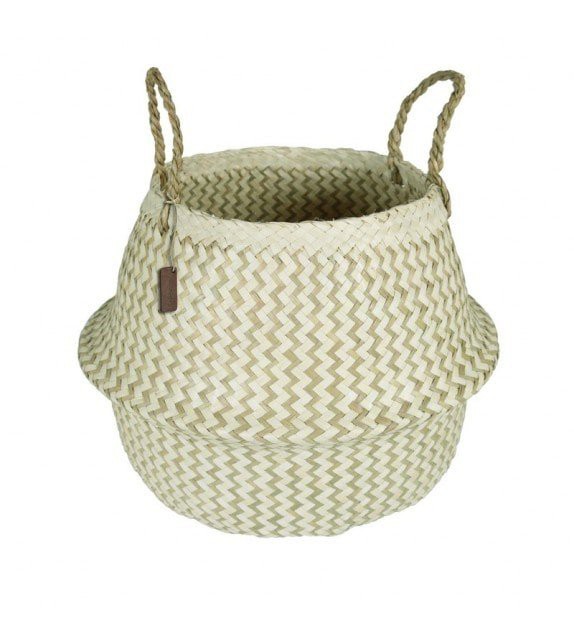 Cesta - capazo de fibra natural zig zag