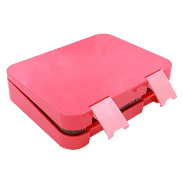 Tupper de tritán con compartimentos rosa