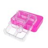 Tupper de tritán con compartimentos rosa