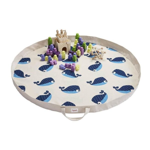Alfombra para jugar y saco recoge juguetes ballena 3Sprouts