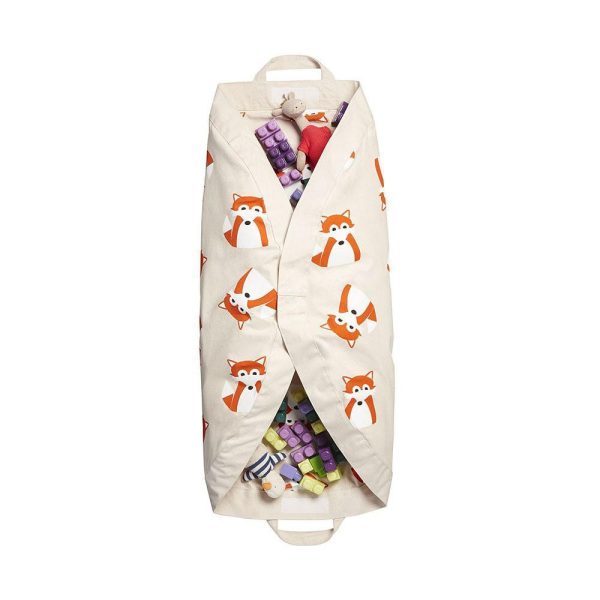 Alfombra para jugar y saco recoge juguetes zorro 3Sprouts