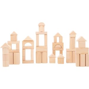 Bloques de construcción de madera natural 50 PIEZAS