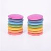 Set de 14 discos de madera arcoiris